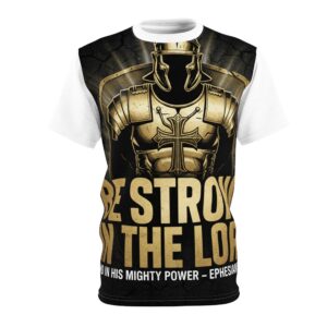 be strong in the lord armor tee — christian faith graphic shirt (ephesians)