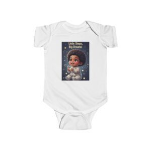 Baby Bodysuit - "Little Steps, Big Dreams" Afro Baby with "All My Love" Heart - Cute Infant Onesie Gift
