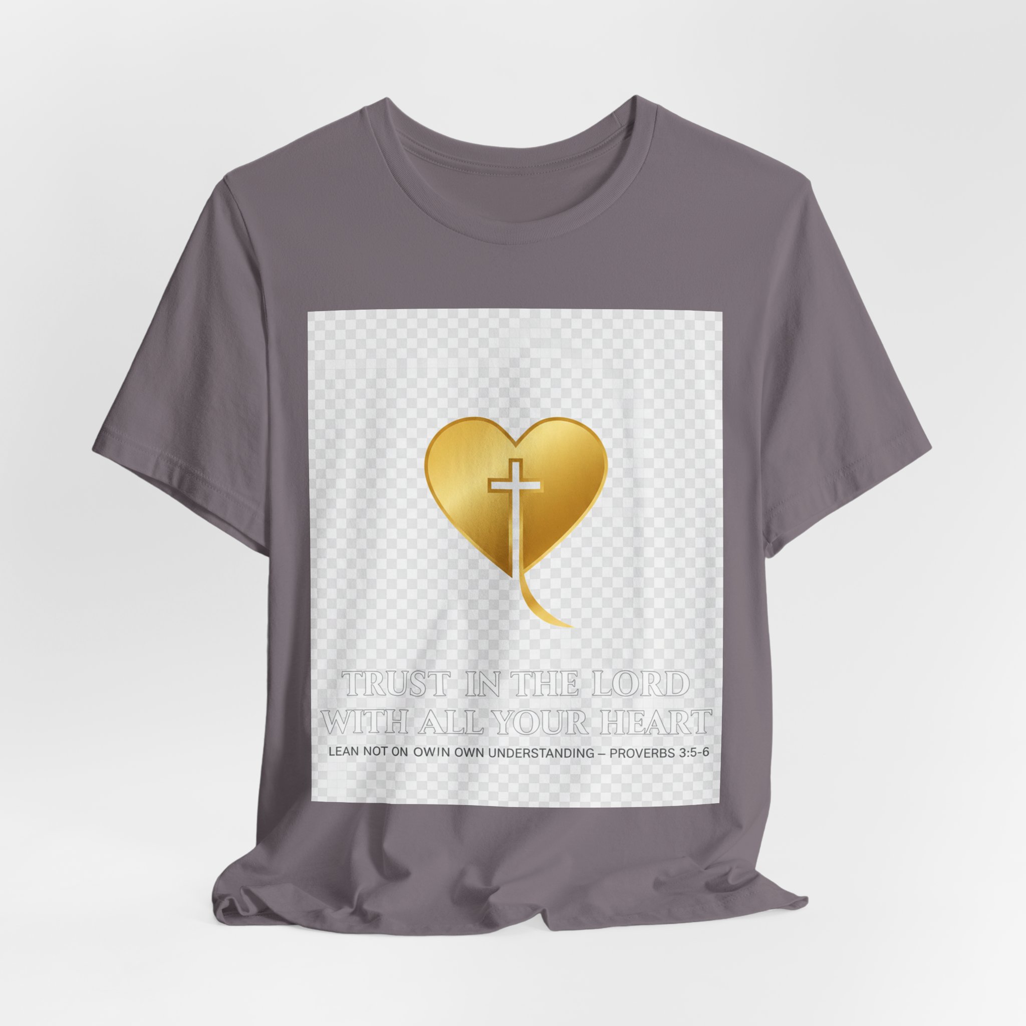 christian heart cross t shirt — gold faith design
