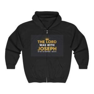 Religious Zip Hoodie - "The Lord Was With Joseph" & "Love Written in the Stars" Full-Zip Sweatshirt