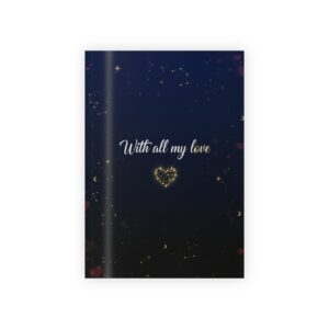 romantic 'with all my love' gift wrap roll — starry heart wrapping paper