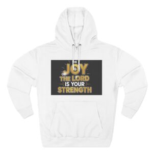 faith hoodie — "the joy of the lord is your strength" / "faith moves mountains" christian pullover