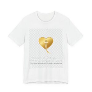 christian heart cross t shirt — gold faith design