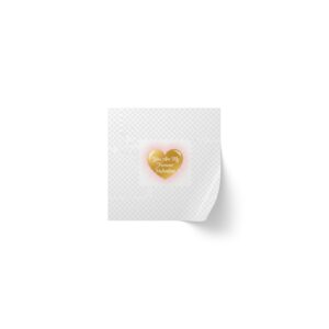square label roll — gold heart 'we love my home wedding' sticker stickers for favor sealing & packaging